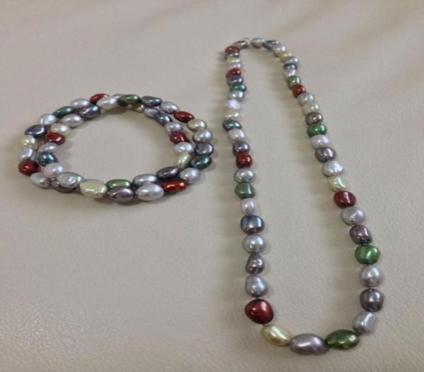 hand made natural beautiful multicolor 89mm baroque freshwater cultured pearl necklace 18quot bracelet set fashion jewelry44981195899354, Silver
hand made natural beautiful multicolor 89mm baroque freshwater cultured pearl necklace 18quot bracelet set fashion jewelry44981195899354, Silver