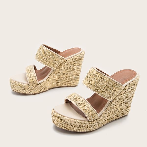slippers fashion open toe platform straw rope weaving thick bottom wedges sandals high heels shoes 230713, Black
slippers fashion open toe platform straw rope weaving thick bottom wedges sandals high heels shoes 230713, Black