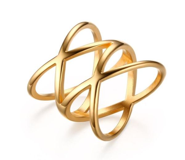 cluster rings stainless steel for women gold hollow ring jewelry double x cross wedding band acero inoxidable joyeria mujer4577846, Golden;silver
cluster rings stainless steel for women gold hollow ring jewelry double x cross wedding band acero inoxidable joyeria mujer4577846, Golden;silver
