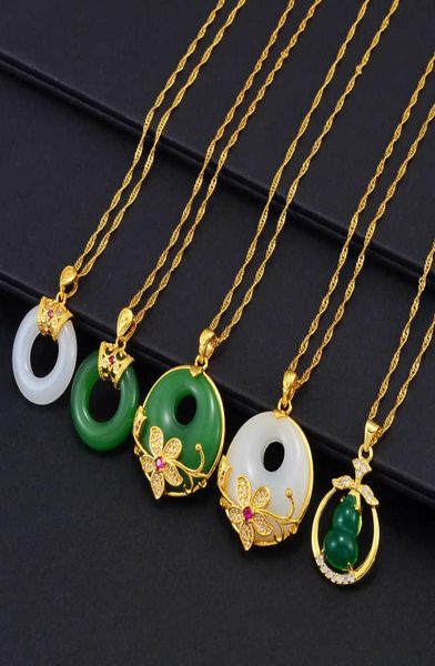anniyo round flower gourd green white stone pendant necklaces women girs chinese cultural fashion luxury accessories 002236 h09185811320, Silver
anniyo round flower gourd green white stone pendant necklaces women girs chinese cultural fashion luxury accessories 002236 h09185811320, Silver