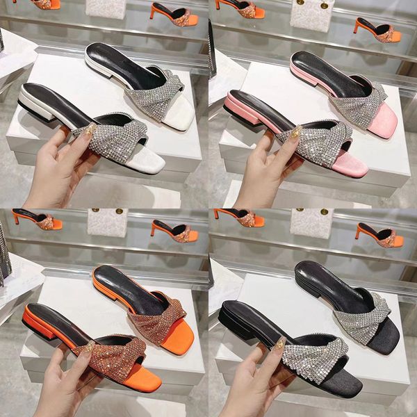 2023 designer pure color round-toe slides slippers womens luxury 100% leather outdoor real silk rhinestone fashion sandals lady low-heeled s, Black
2023 designer pure color round-toe slides slippers womens luxury 100% leather outdoor real silk rhinestone fashion sandals lady low-heeled s, Black