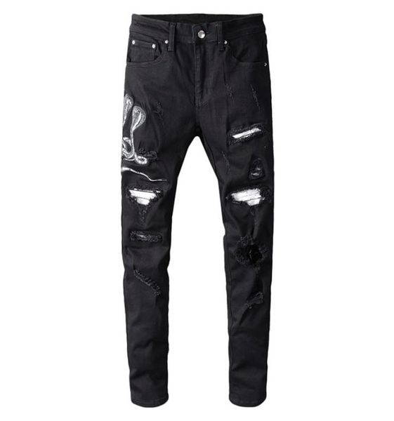 sokotoo men039s snake embroidered black ripped jeans slim skinny holes patchwork stretch denim pants t2006146585869, Blue
sokotoo men039s snake embroidered black ripped jeans slim skinny holes patchwork stretch denim pants t2006146585869, Blue