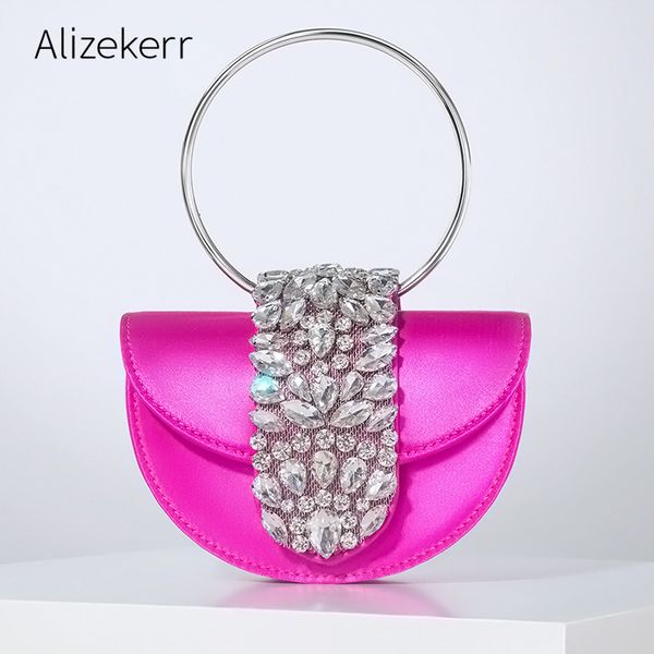 evening bags shiny half round satin bag women's elegant boutique metal ring handle evening clutch wallet and handbag wedding party 2307
evening bags shiny half round satin bag women's elegant boutique metal ring handle evening clutch wallet and handbag wedding party 2307