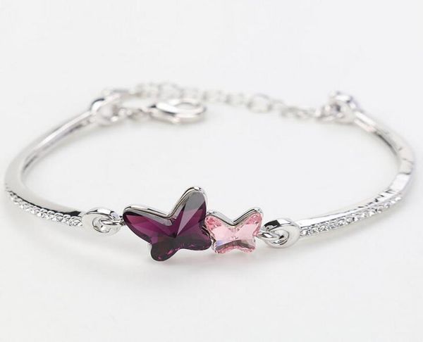 delicate women crystal bracelet plating two butterflies pendant bracelets for girl nice gift multi style whole ship7201413, Golden;silver
delicate women crystal bracelet plating two butterflies pendant bracelets for girl nice gift multi style whole ship7201413, Golden;silver