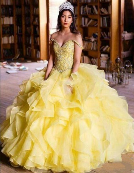 elegance organza ruffle sweet 16 quinceanera dresses yellow off the shoulder beads tiers sleeveless girl prom party dress long for8210855, Blue;red
elegance organza ruffle sweet 16 quinceanera dresses yellow off the shoulder beads tiers sleeveless girl prom party dress long for8210855, Blue;red