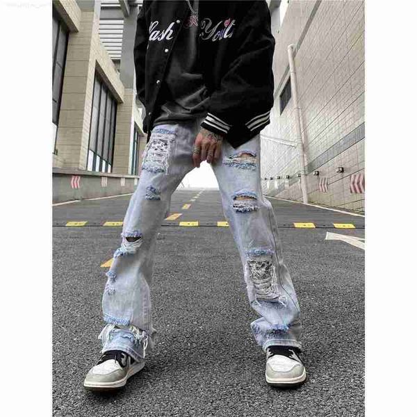 mens jeans designer american hip hop fried street broken cashew blossom jeans for men and women high street micro bell-bottoms loose pants f, Blue
mens jeans designer american hip hop fried street broken cashew blossom jeans for men and women high street micro bell-bottoms loose pants f, Blue