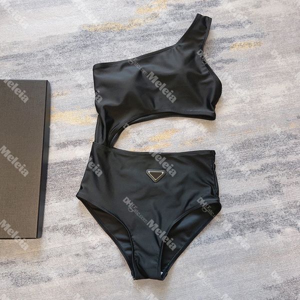 womens swimwear letter print one piece swimsuit charming bikini beach wear triangle badge swimming suit, Black
womens swimwear letter print one piece swimsuit charming bikini beach wear triangle badge swimming suit, Black