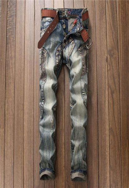 european american style 2017 famous brand black men jeans luxury men039s casual denim trousers hole slim straight jeans for men8611540, Blue
european american style 2017 famous brand black men jeans luxury men039s casual denim trousers hole slim straight jeans for men8611540, Blue
