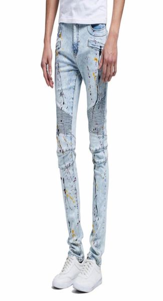 hiphop skinny jeans men pleated zipper spliced painted splashink denim casual penicl pants tide9818068, Blue
hiphop skinny jeans men pleated zipper spliced painted splashink denim casual penicl pants tide9818068, Blue