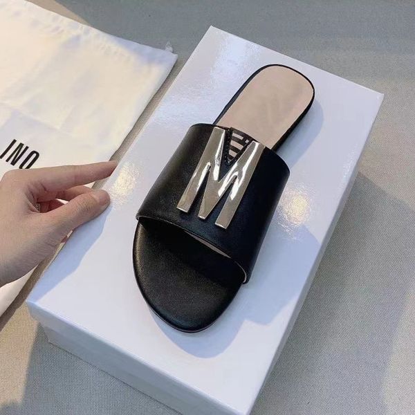 women m metal buckle slippers sandals flat bottom slides summer new classic fashion casual luxury designers shoes beach vacation ladies, Black
women m metal buckle slippers sandals flat bottom slides summer new classic fashion casual luxury designers shoes beach vacation ladies, Black