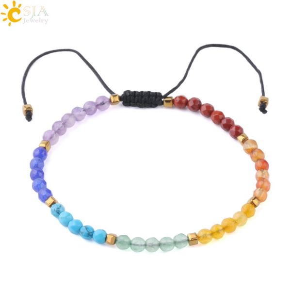 csja 4mm 7 chakra beads strand bracelet hand weave rope chain braided jewelry for women girls faceted natural gemstone beaded jewe2453719, Black
csja 4mm 7 chakra beads strand bracelet hand weave rope chain braided jewelry for women girls faceted natural gemstone beaded jewe2453719, Black