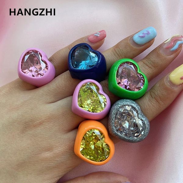 wedding rings hangzhi trendy sparkling hyperbole heart crystal colorful glazed metal open ring for women party jewelry 230712, Slivery;golden
wedding rings hangzhi trendy sparkling hyperbole heart crystal colorful glazed metal open ring for women party jewelry 230712, Slivery;golden