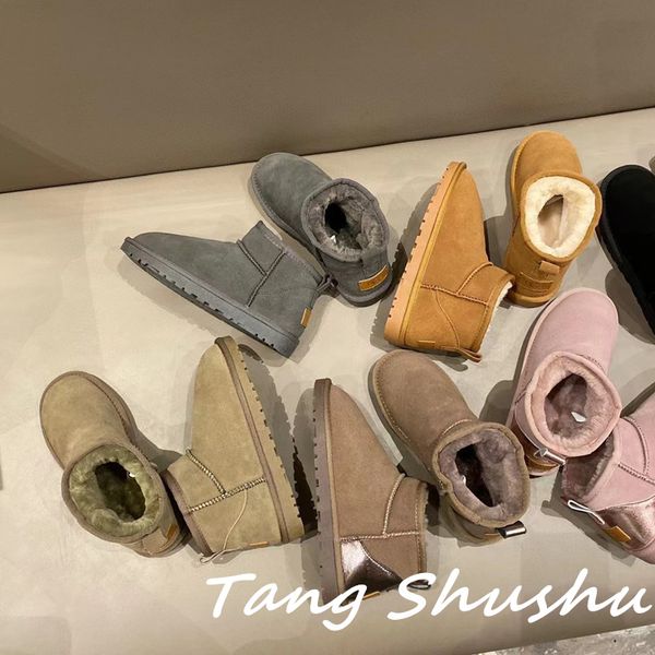 women's snow boots plus fleece warm winter wool leather luxury designer thick bottom fashion slip on ankle boots ing, Black
women's snow boots plus fleece warm winter wool leather luxury designer thick bottom fashion slip on ankle boots ing, Black