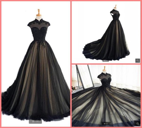2021 real picture black champagne tulle a line prom dress high neckline cap sleeve modest lace appliques prom gowns beaded muslim 1451748
2021 real picture black champagne tulle a line prom dress high neckline cap sleeve modest lace appliques prom gowns beaded muslim 1451748