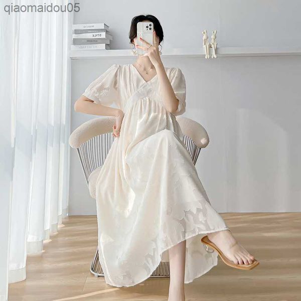 8538# new arrival quality summer korean fashion maternity long dress v neck a line loose clothes for pregnant women pregnancy l230712, White
8538# new arrival quality summer korean fashion maternity long dress v neck a line loose clothes for pregnant women pregnancy l230712, White