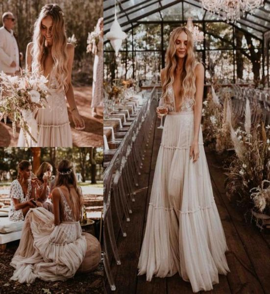fabulous lace boho backless wedding dresses a line deep v neck beach bridal gowns tulle floor length bohemian vestido de novia7149974, White
fabulous lace boho backless wedding dresses a line deep v neck beach bridal gowns tulle floor length bohemian vestido de novia7149974, White