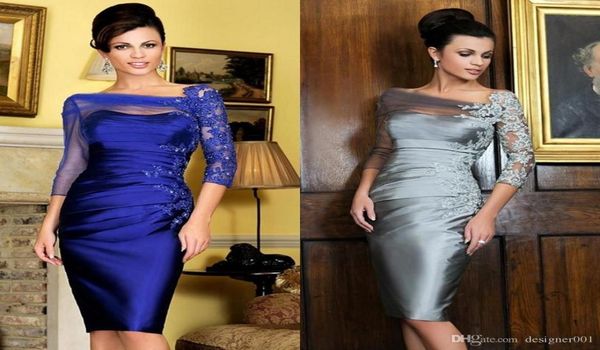 201 elegant silver kneelength sheath mother of the bride dresses offshoulder lace 34 long sleeves short evening gowns new gowns9099588, Black;red
201 elegant silver kneelength sheath mother of the bride dresses offshoulder lace 34 long sleeves short evening gowns new gowns9099588, Black;red