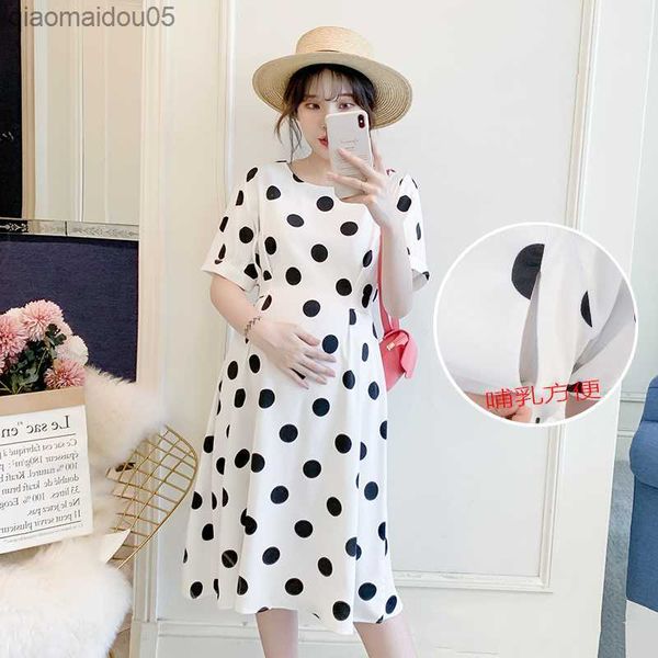 maternity dresses mom dot print pregnancy dress breastfeeding short sleeve dress maternity clothes vestidos l230712, White
maternity dresses mom dot print pregnancy dress breastfeeding short sleeve dress maternity clothes vestidos l230712, White