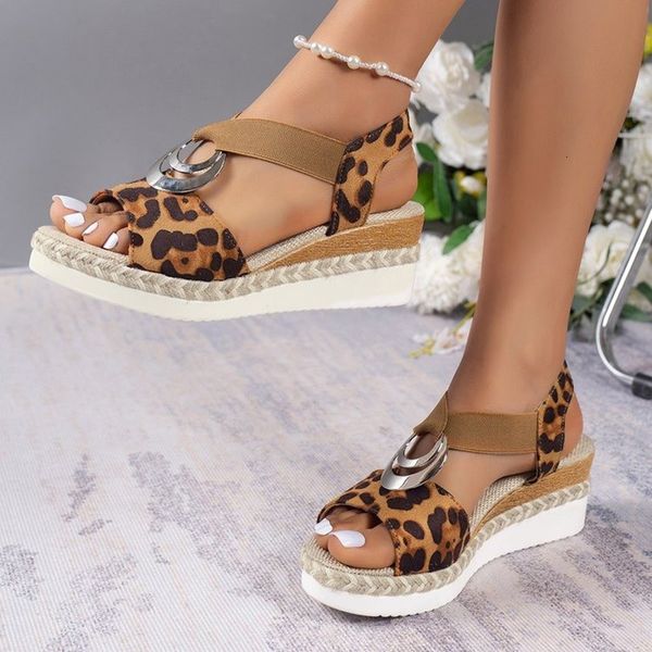 sandals fashion leopard print women's sandals metal decoration wedges sandalias mujer lightweight non-slip gladiator shoes women 230713, Black
sandals fashion leopard print women's sandals metal decoration wedges sandalias mujer lightweight non-slip gladiator shoes women 230713, Black