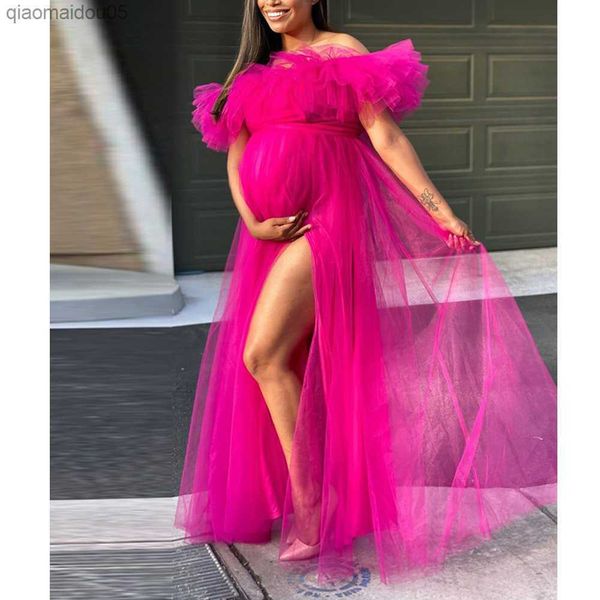 pink off the shoulder tulle long robe for pregnant side split ruffles bridal shower dress l230712, White
pink off the shoulder tulle long robe for pregnant side split ruffles bridal shower dress l230712, White