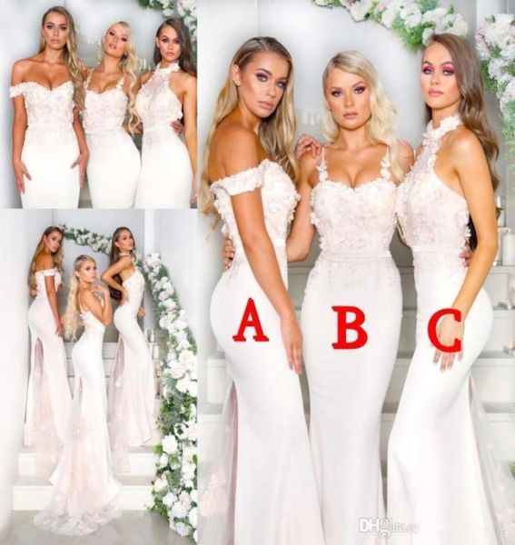 2019 halter satin mermaid long bridesmaid dresses 3d floral lace applique sweeptrain formal party wedding guest maid of honor dres1400333, White;pink
2019 halter satin mermaid long bridesmaid dresses 3d floral lace applique sweeptrain formal party wedding guest maid of honor dres1400333, White;pink