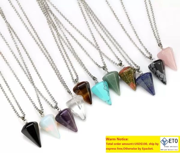 natural gemstone crystal healing chakra aura silver stone pendant necklace beads hexagonal prism pendulum pendant crystal 10 color
natural gemstone crystal healing chakra aura silver stone pendant necklace beads hexagonal prism pendulum pendant crystal 10 color