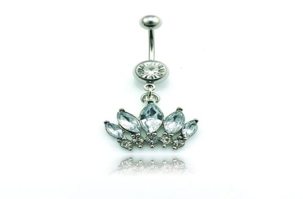 body piercing fashion belly button rings stainless steel barbell dangle white plastic crystal crown navel rings jewelry7730361, Silver
body piercing fashion belly button rings stainless steel barbell dangle white plastic crystal crown navel rings jewelry7730361, Silver