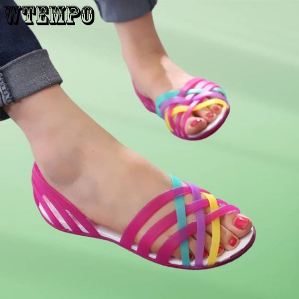 sandals wtempo women sandals summer candy color female shoes peep toe beach slides rainbow jelly shoes fashion woman flats drop 230713, Black
sandals wtempo women sandals summer candy color female shoes peep toe beach slides rainbow jelly shoes fashion woman flats drop 230713, Black