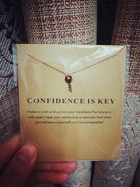 with card cute dogeared necklace with keyconfidence is key no fade and 848416, Silver
with card cute dogeared necklace with keyconfidence is key no fade and 848416, Silver