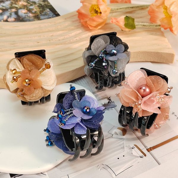 flower hair claw small fabric beaded hairpin ponytail clip new headdress female hair clip hair accessories for women, Slivery;white
flower hair claw small fabric beaded hairpin ponytail clip new headdress female hair clip hair accessories for women, Slivery;white