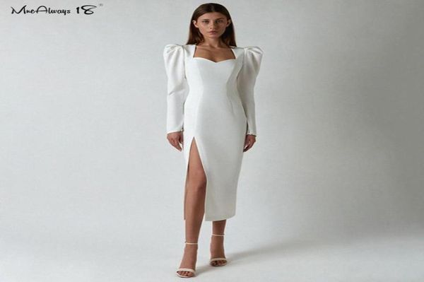 casual dresses elegant bodycon midi dress women white high split puff sleeve autumn winter evening party ladies2699803, Black;gray
casual dresses elegant bodycon midi dress women white high split puff sleeve autumn winter evening party ladies2699803, Black;gray