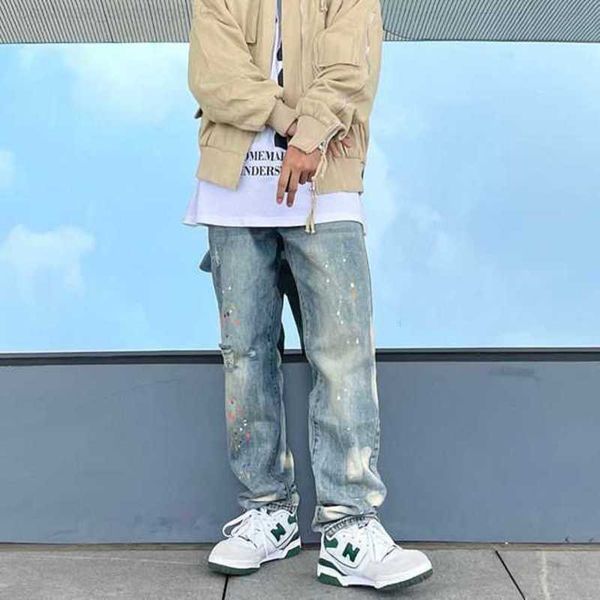 mens jeans designer hiphop washed splashed ink jeans for men with torn holes straight tube ruffled and handsome high street ins loose casual, Blue
mens jeans designer hiphop washed splashed ink jeans for men with torn holes straight tube ruffled and handsome high street ins loose casual, Blue
