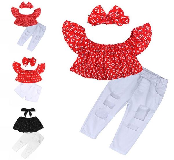 kids summer girls fashion clothing sets off shoulder shirthole pantshairband 3pcs set outfit children clothes2435365, White
kids summer girls fashion clothing sets off shoulder shirthole pantshairband 3pcs set outfit children clothes2435365, White