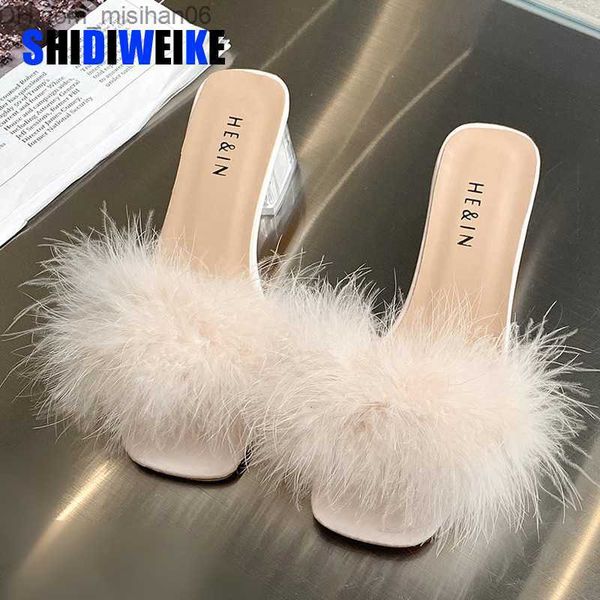 slippers sdwk 5cm summer fluffy urinary toe high heels women's shoes fur feather women's fashion wedding sliding square toe women&, Black
slippers sdwk 5cm summer fluffy urinary toe high heels women's shoes fur feather women's fashion wedding sliding square toe women&, Black