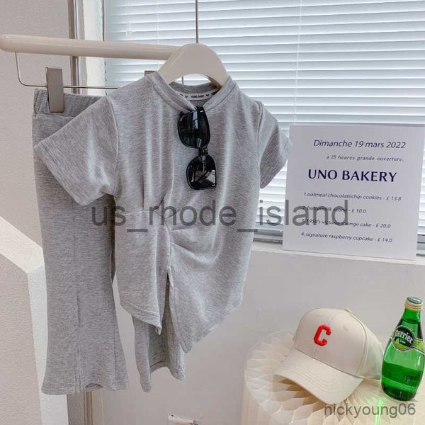 t-shirts clothing sets girls set summer casual tracksuit t-shirt bell bottoms baby for kids sportswear 2pcs x0714, Blue
t-shirts clothing sets girls set summer casual tracksuit t-shirt bell bottoms baby for kids sportswear 2pcs x0714, Blue