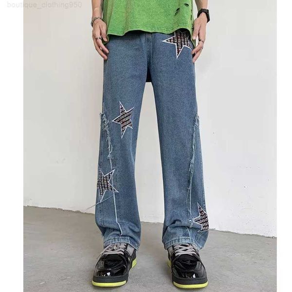 mens jeans designer american street star embroidery ragged straight leg jeans men trendy brand washed old wide leg pants, Blue
mens jeans designer american street star embroidery ragged straight leg jeans men trendy brand washed old wide leg pants, Blue