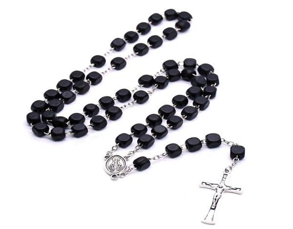 2021 black square wood christ rosary neckalce vintage cross beads strand necklace long religious pray jewelry new1379452, Silver
2021 black square wood christ rosary neckalce vintage cross beads strand necklace long religious pray jewelry new1379452, Silver