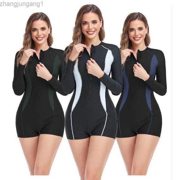 2023 designer bikini new one piece swimwear women's colored long sleeve sunscreen fashion zipper conservative large women's swimwe, White;black
2023 designer bikini new one piece swimwear women's colored long sleeve sunscreen fashion zipper conservative large women's swimwe, White;black