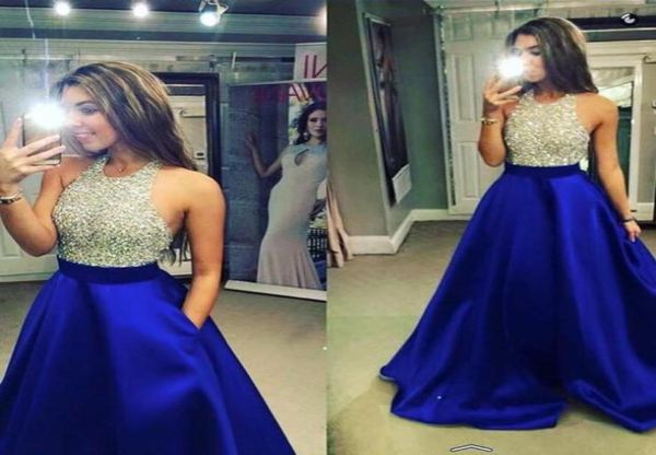 new royal blue satin prom dresses halter beaded a line floor length party dresses evening gowns jewel sequins backless homecom8268244, Black
new royal blue satin prom dresses halter beaded a line floor length party dresses evening gowns jewel sequins backless homecom8268244, Black