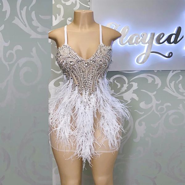 glitter diamonds silvery short prom dresses halter beading crystal feather birthday cocktail party graduation gown, Black
glitter diamonds silvery short prom dresses halter beading crystal feather birthday cocktail party graduation gown, Black