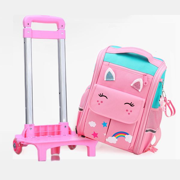 backpacks amiqi school wheeled backpack for girls school trolley bag wheels lunch bag rolling backpack bags for kids wheeled bags mochila 23