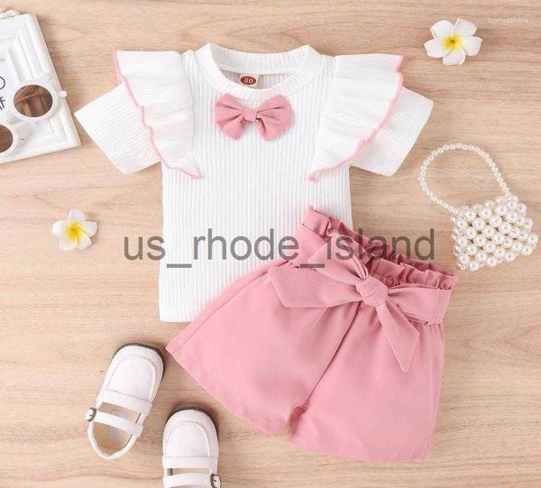 t-shirts clothing sets designer summer baby outfits clothes for kids girl bow short-sleeved ruffled t-shirts shorts 2pcs toddler boutique x, Blue
t-shirts clothing sets designer summer baby outfits clothes for kids girl bow short-sleeved ruffled t-shirts shorts 2pcs toddler boutique x, Blue