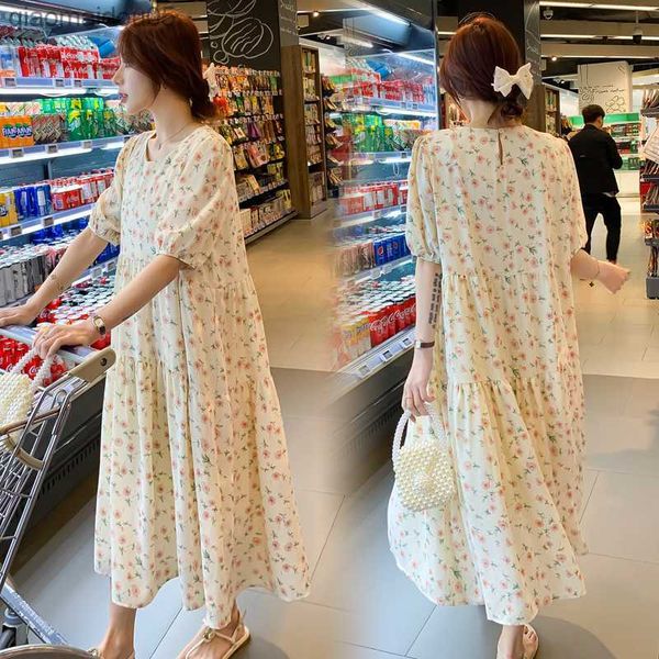 1837# maternity long dress summer korean fashion floral printed chiffon clothes for pregnant women loose straight pregnancy wear l230712, White
1837# maternity long dress summer korean fashion floral printed chiffon clothes for pregnant women loose straight pregnancy wear l230712, White