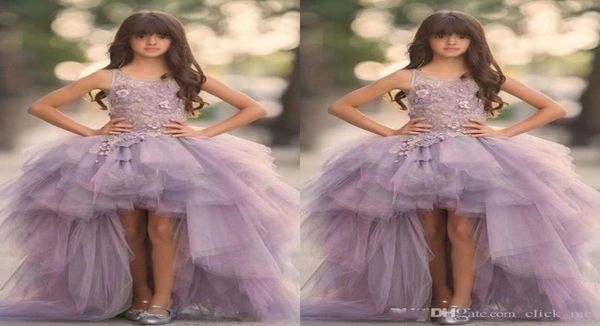 lavender high low girls pageant gowns lace applique princess flower girl dresses for wedding tiered skirt tulle puffy kids party d8655989, White;blue 
lavender high low girls pageant gowns lace applique princess flower girl dresses for wedding tiered skirt tulle puffy kids party d8655989, White;blue