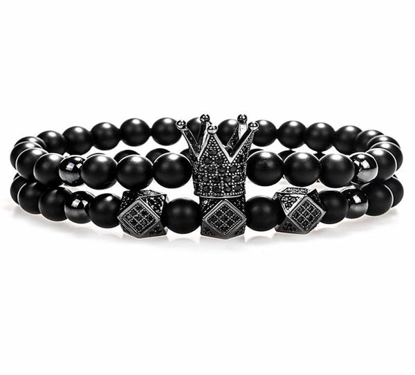 crown charm bracelet 6mm black round natural stone beads cubic micro pave cz women gold bracelet men pulseira bileklik5061027, White
crown charm bracelet 6mm black round natural stone beads cubic micro pave cz women gold bracelet men pulseira bileklik5061027, White