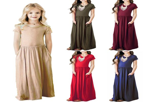 8 colors kids princess bohemian summer girls maxi dresses short sleeves solid dresses for girls party dress kids beachwear clothes5169961, Red;yellow
8 colors kids princess bohemian summer girls maxi dresses short sleeves solid dresses for girls party dress kids beachwear clothes5169961, Red;yellow