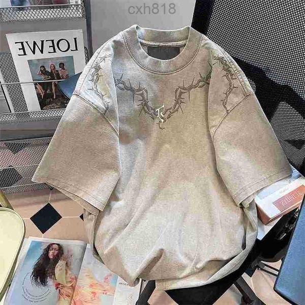 designer european and american trendy hiphop ruffian handsome washed old t-shirt for men and women, high-end hong kong style american street, White;black
designer european and american trendy hiphop ruffian handsome washed old t-shirt for men and women, high-end hong kong style american street, White;black