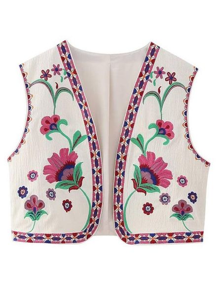 dress women vintage floral embroidery cropped vest jacket ladies national style vests for female fashion patchwork casual 2023, White
dress women vintage floral embroidery cropped vest jacket ladies national style vests for female fashion patchwork casual 2023, White