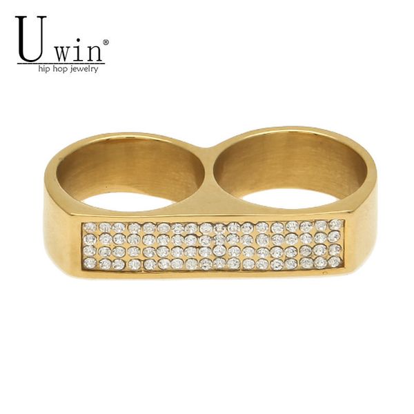 wedding rings uwin men's hip hop cool two finger iced bling stainless steel gold color ring fashion party jewelry size 9 and 10 230712, Slivery;golden
wedding rings uwin men's hip hop cool two finger iced bling stainless steel gold color ring fashion party jewelry size 9 and 10 230712, Slivery;golden