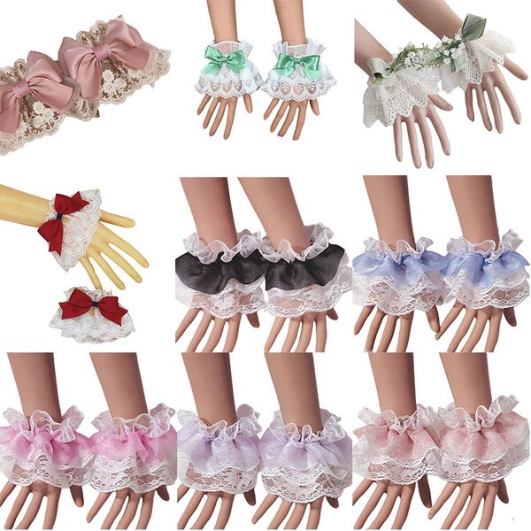 five fingers gloves japanese lolita hand sleeve wrist cuffs sweet ruffled lace multicolor bowknot maid cosplay bracelet for wedding party 23, Blue;gray
five fingers gloves japanese lolita hand sleeve wrist cuffs sweet ruffled lace multicolor bowknot maid cosplay bracelet for wedding party 23, Blue;gray